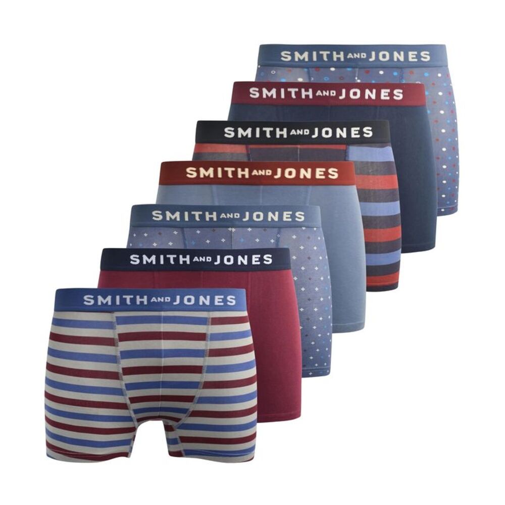 Smith & Jones Mens Aziel Assorted Designs Boxer Shorts (Pack of 7) / Multicolore